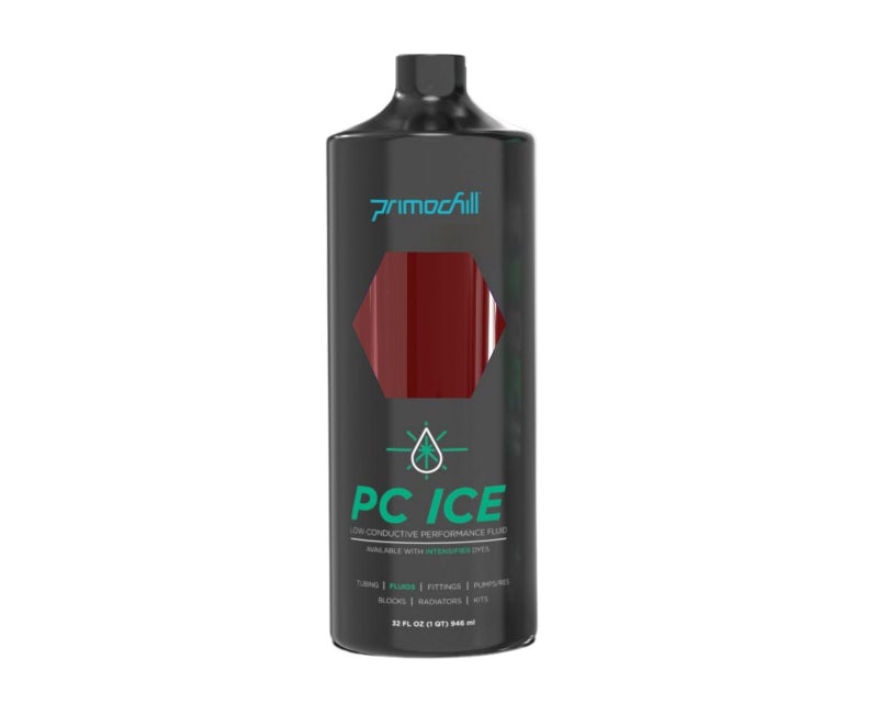PrimoChill Ice - Computer WaterCooling Coolant, Fill and Forget, Low Viscosity, Low Chemical Content, Full Protection, Proudly Made in The USA (32oz/.9L) - Transparent - Blood Red - Image 2